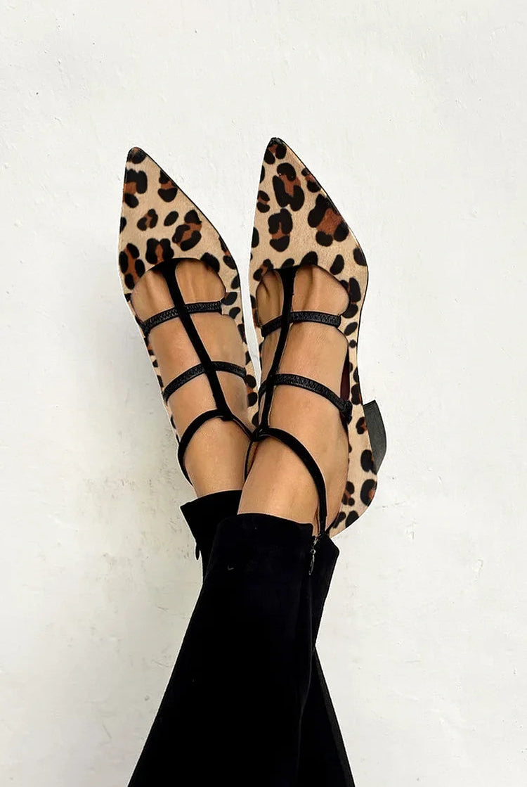 Mayra | Leopard Strap Ballet Heels