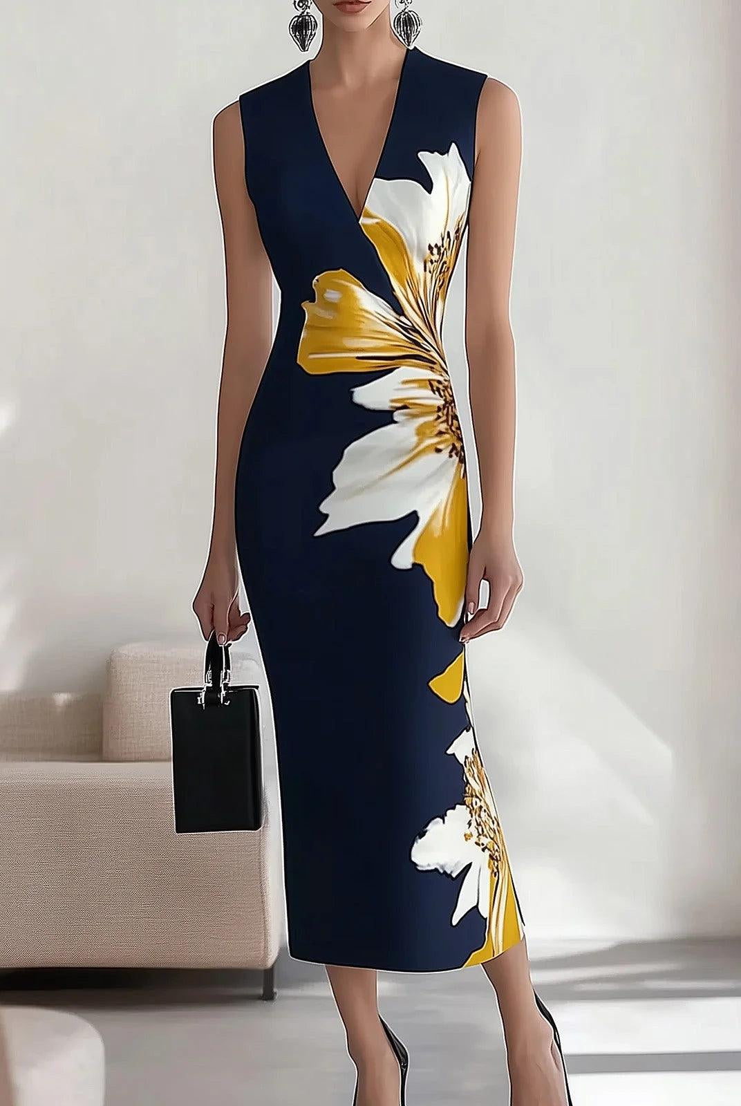 Dalia | Beach Glam Elegant Workplace Festival Midi Dress