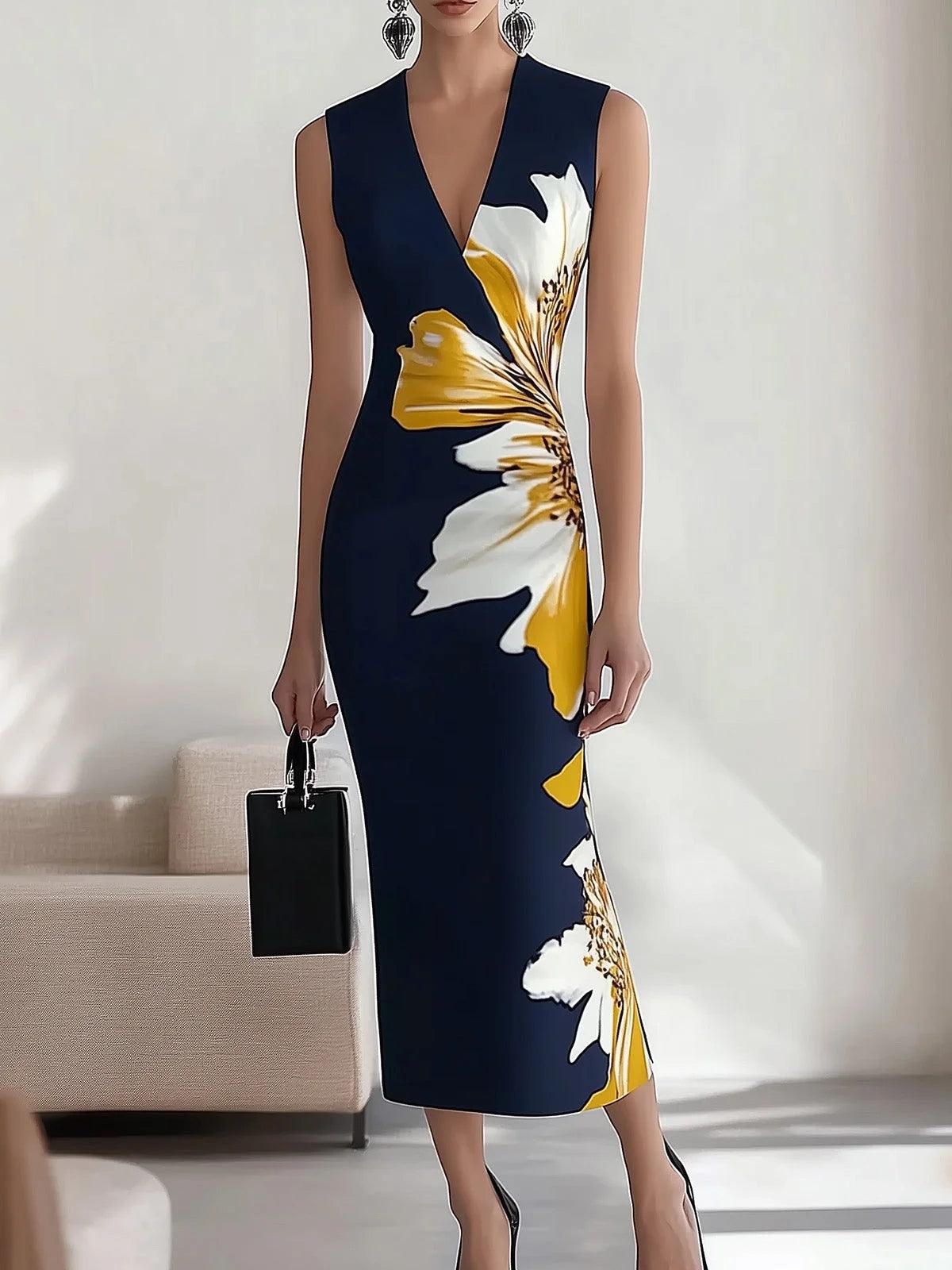 Dalia | Beach Glam Elegant Workplace Festival Midi Dress