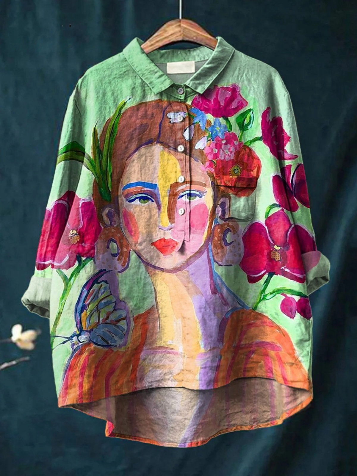 Lili | Oil Painting Women's Portrait Art Printed Women's Casual Shirt
