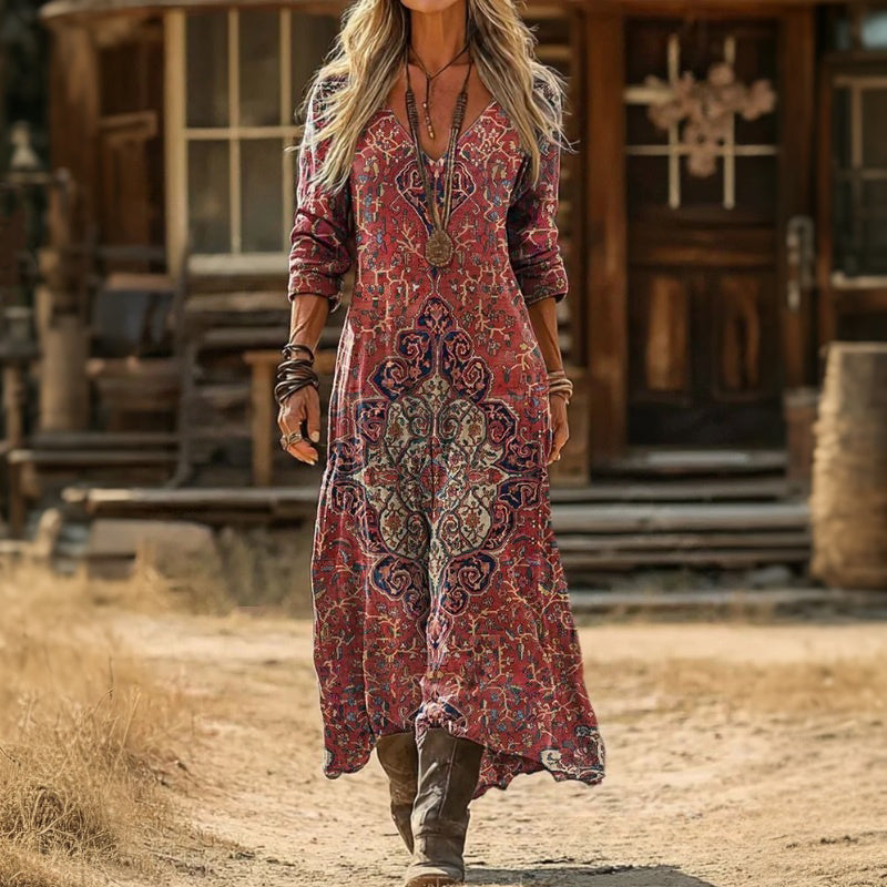 Priyanka | Vintage-Inspired Long Sleeve Casual Dress