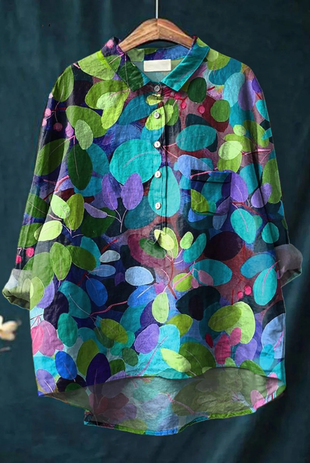 Lamar | Summer Forest Art Printed Women's Casual Shirt