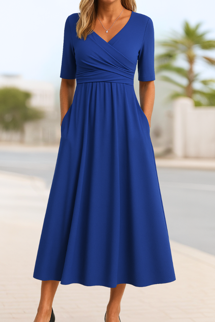 Iliana | Short Sleeve Crossed Dress