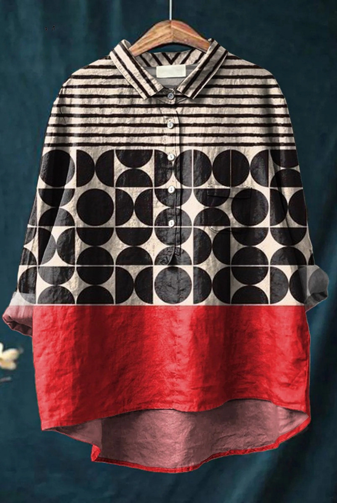Chrissy | Artistry Geometric Pattern Printed Women's Casual Shirt