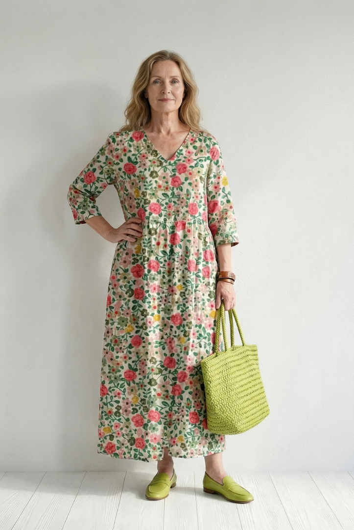 Asia | Scatter Flower Midi Dress
