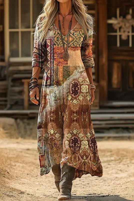 Altagracia | Vintage-Inspired Long Sleeve Casual Dress