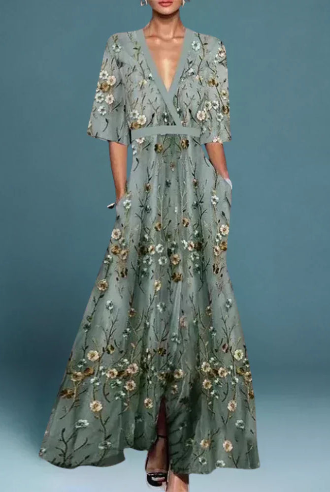 Rafaela | Elegant Maxi Dress with Floral Pattern