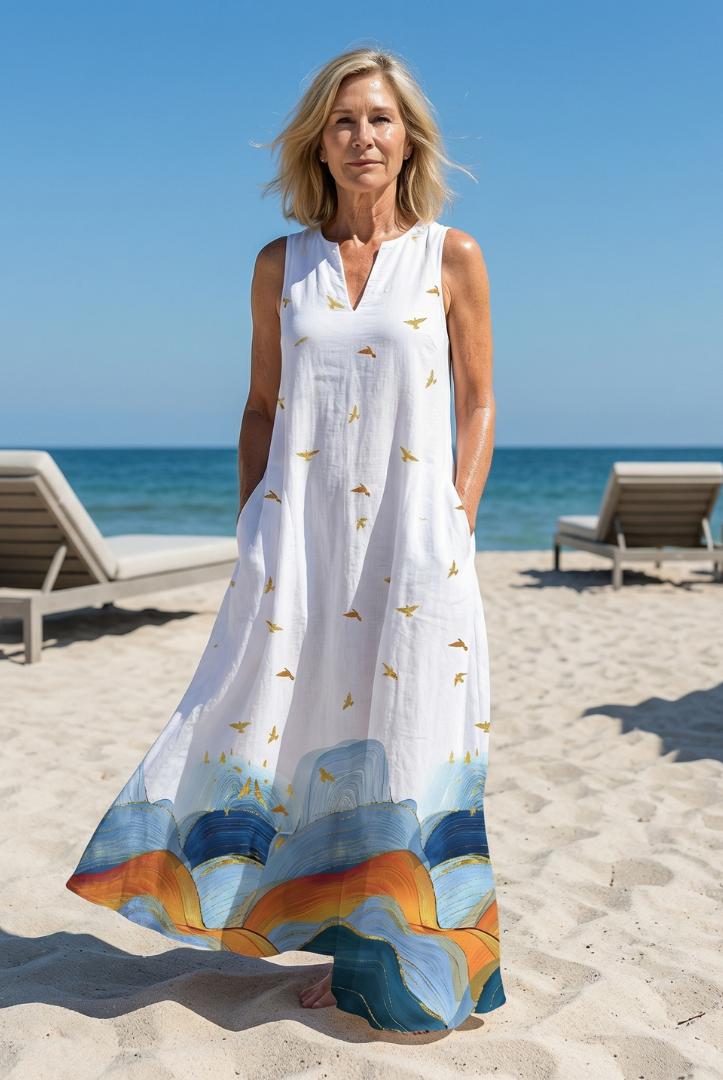 Becky | Calm Line Maxi Dress