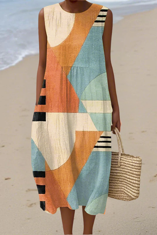 Jazmin | Geometric Midi Dress