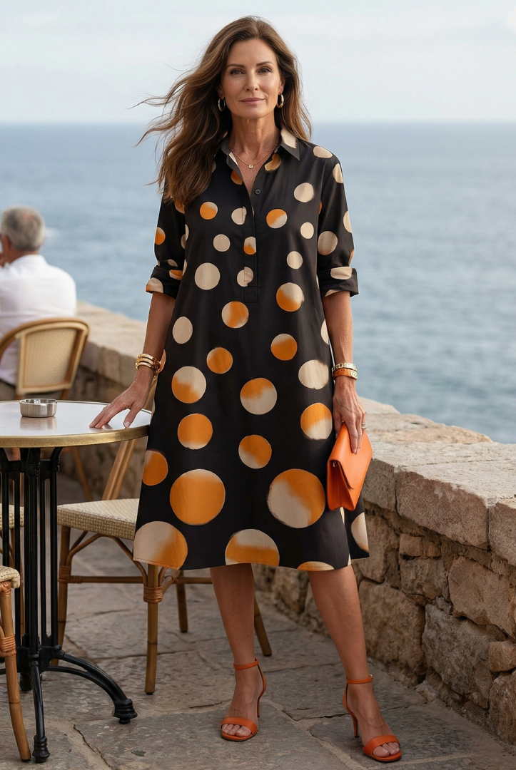 Lorraine | Sunset Dot Dress