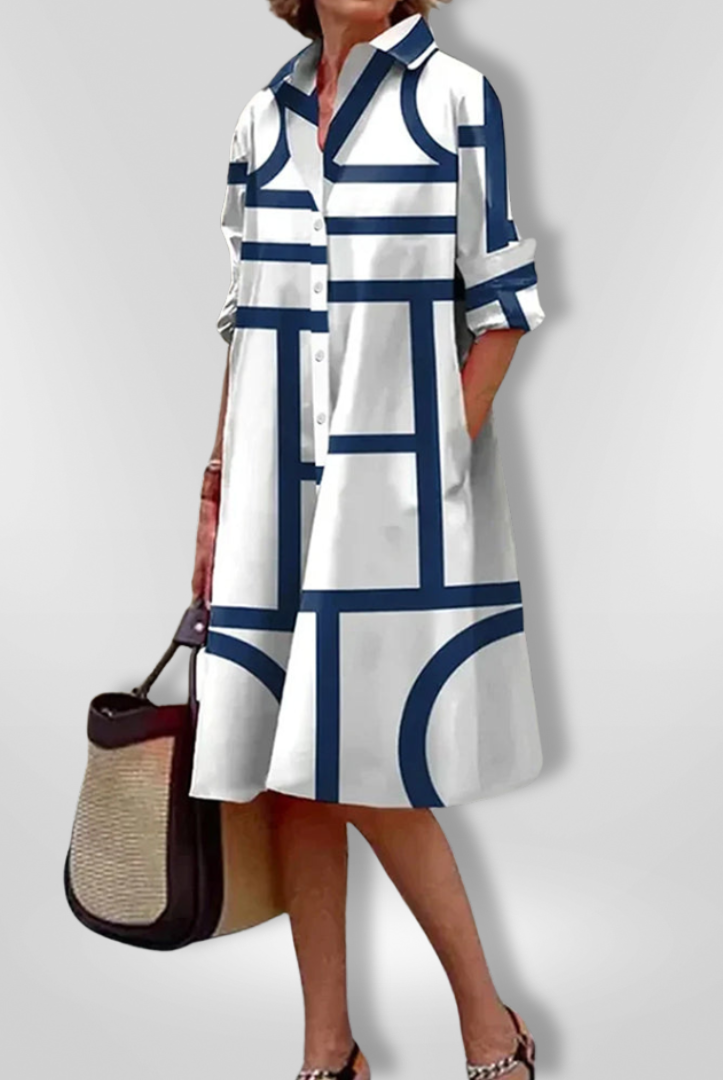 Yazmin | Geometric Midi Dress