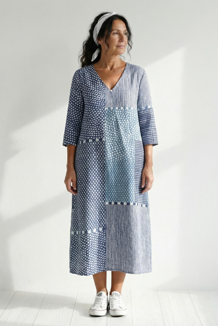Yazmin | Fit Patchwork Midi Dress