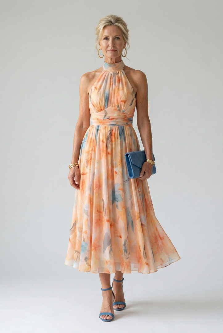 Elvia | Soft Halter Midi Dress