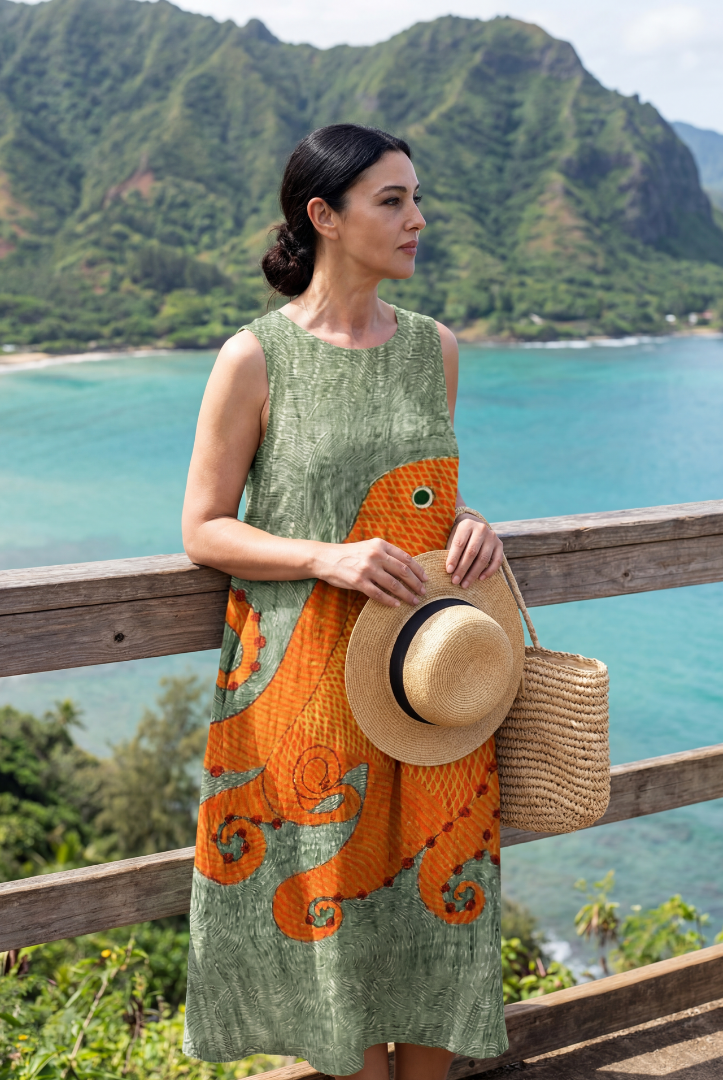 Haley | Ocean Wave Midi Dress