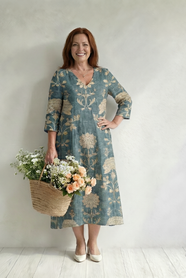 Adela | Gentle Shape Floral Midi Dress