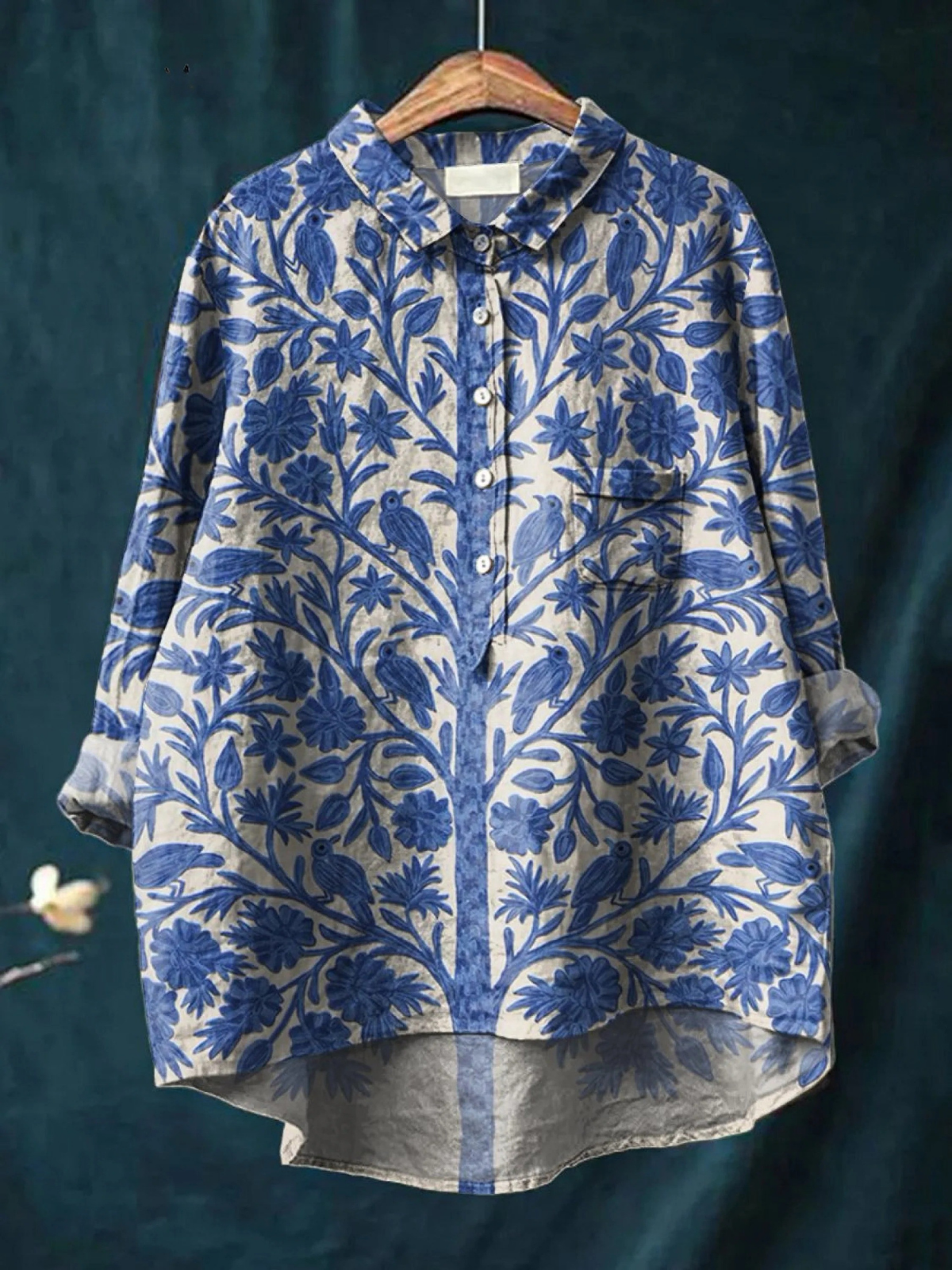 Kenya | Women's Indian Art Floral Vintage Print Casual Shirt