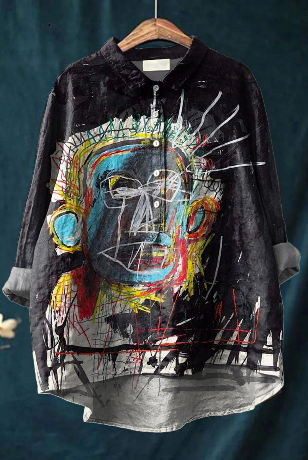 Aileen | Vintage Abstract Figure Painting Art Print Casual Shirt