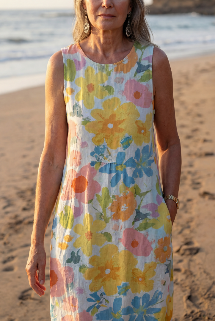 Olga | Coastal Texture Midi Dress