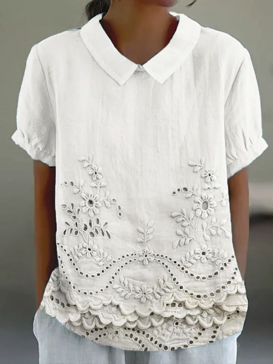 Helen | Floral Embroidered Shirt