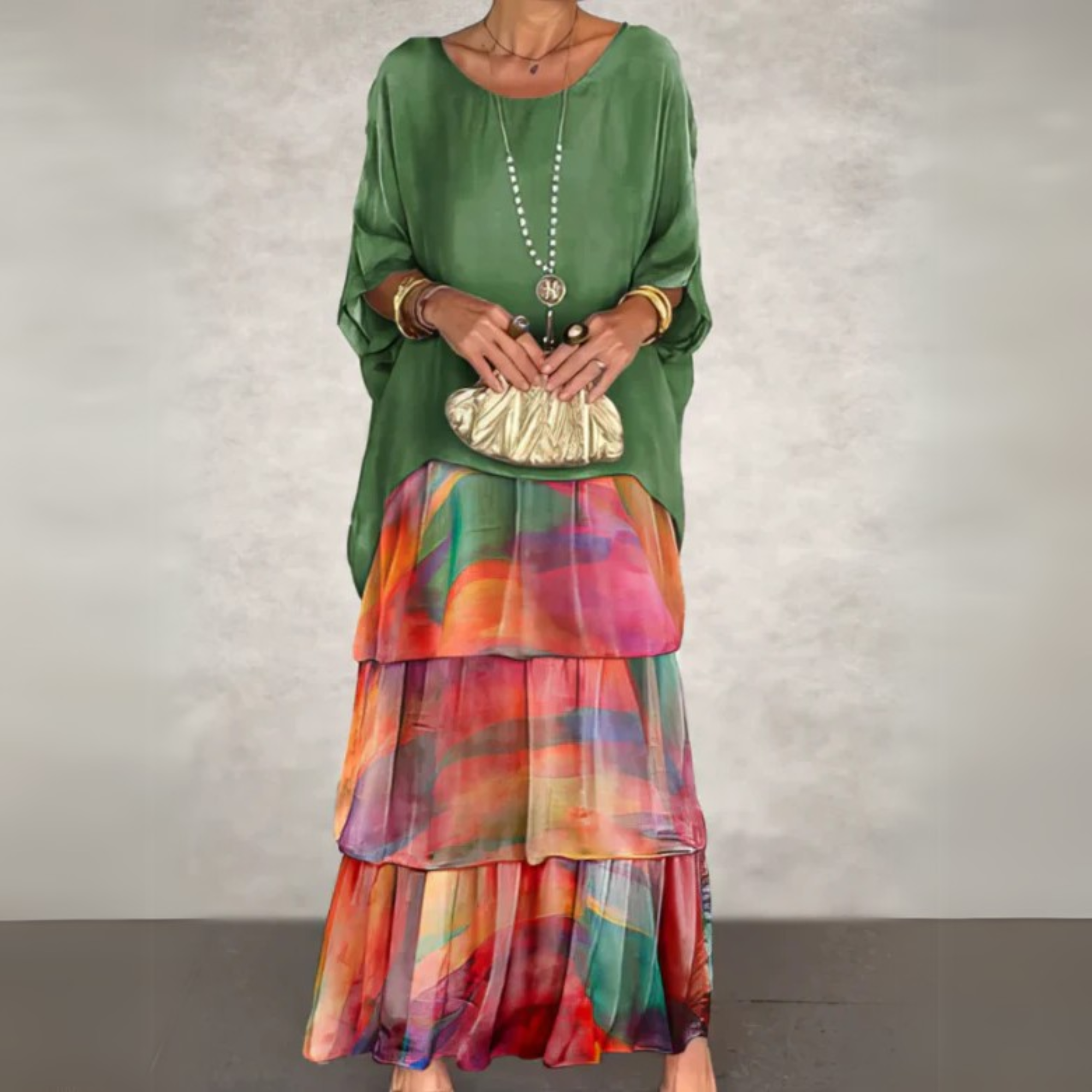 Ericka | Elegant Long Flowing Dress