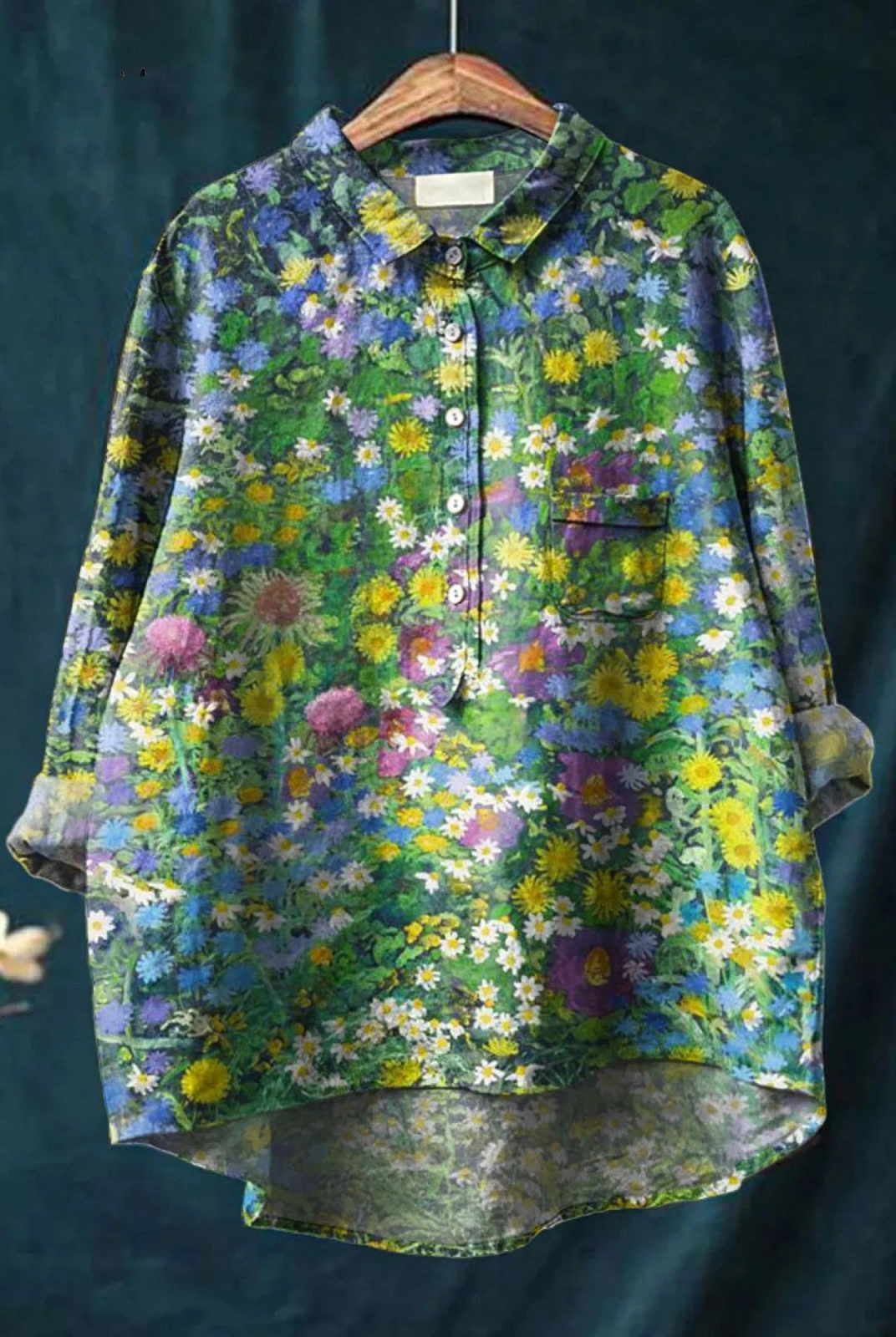 Gabrielle | Women's Vintage Floral Art Print Casual Shirt