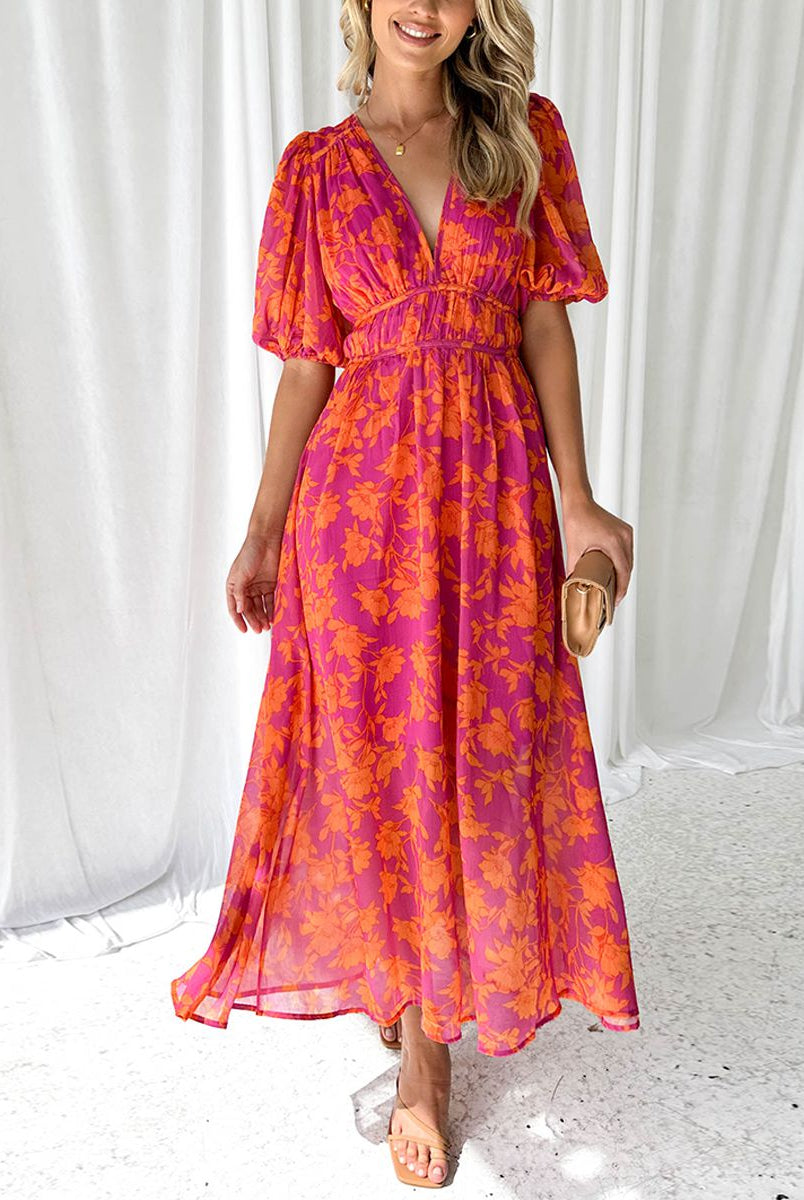 Mayra | Modern Floral Midi Dress