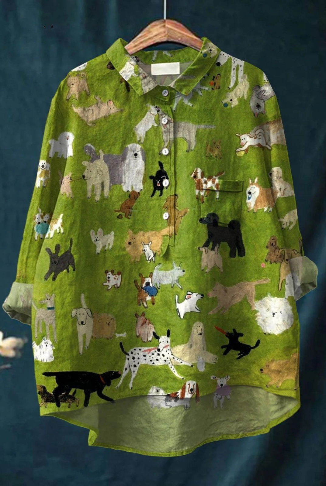Chelsey | Women's Cute Dog Art Print Casual Shirt