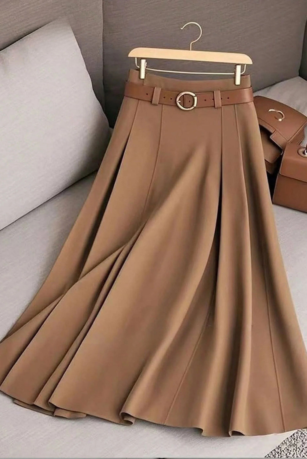 Suzy | Solid Color High Waist a-Line Casual Skirt