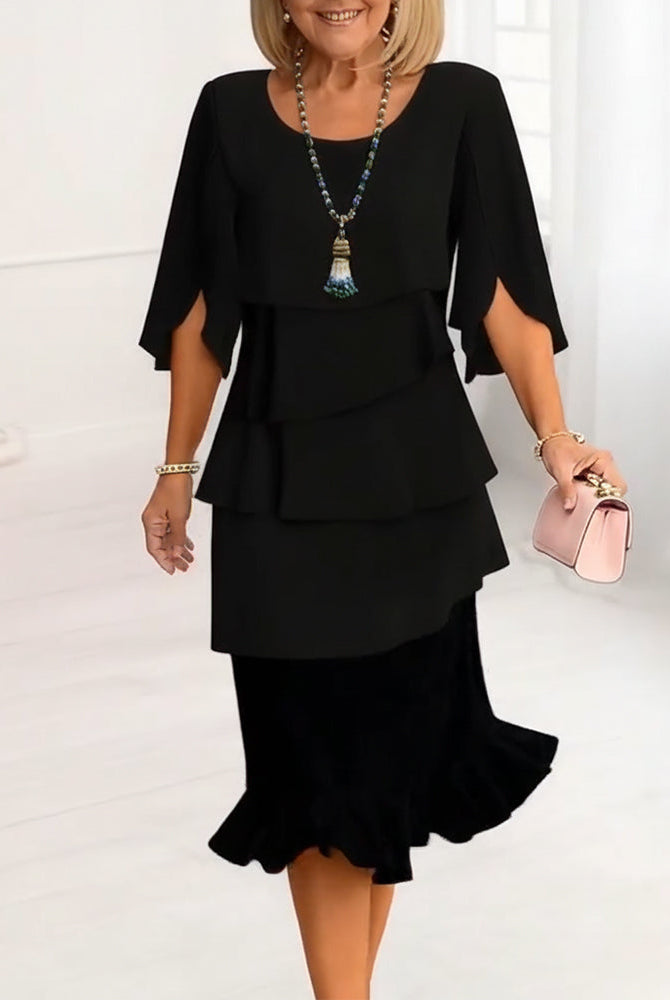 Gladys | Tiered Ruffled Midi Dress