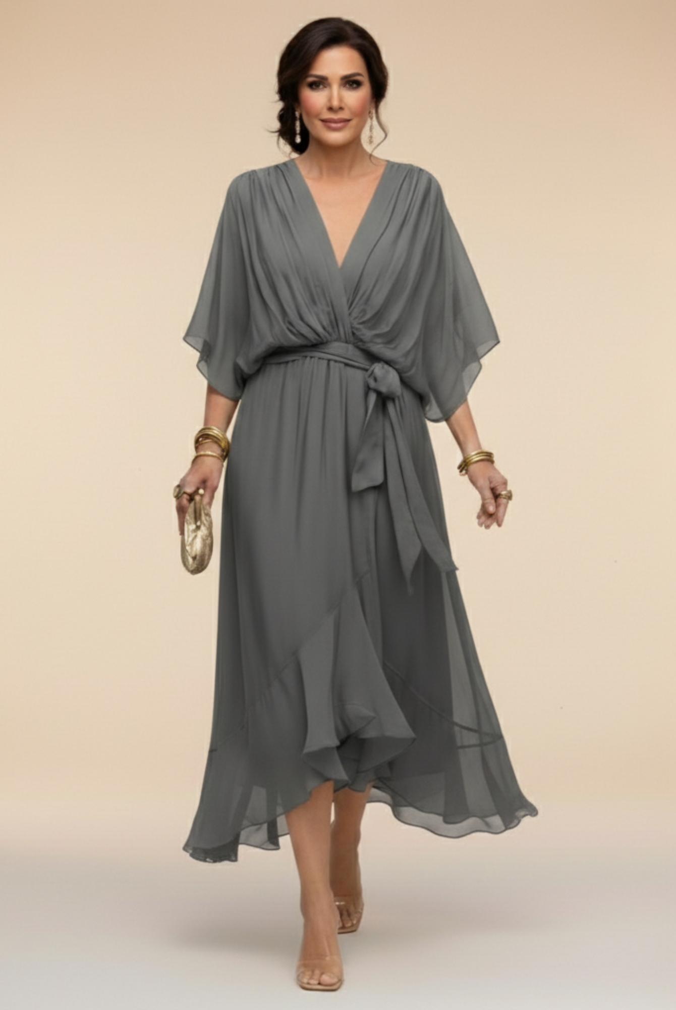 Rossy | Effortlessly Flattering Dress-Grey
