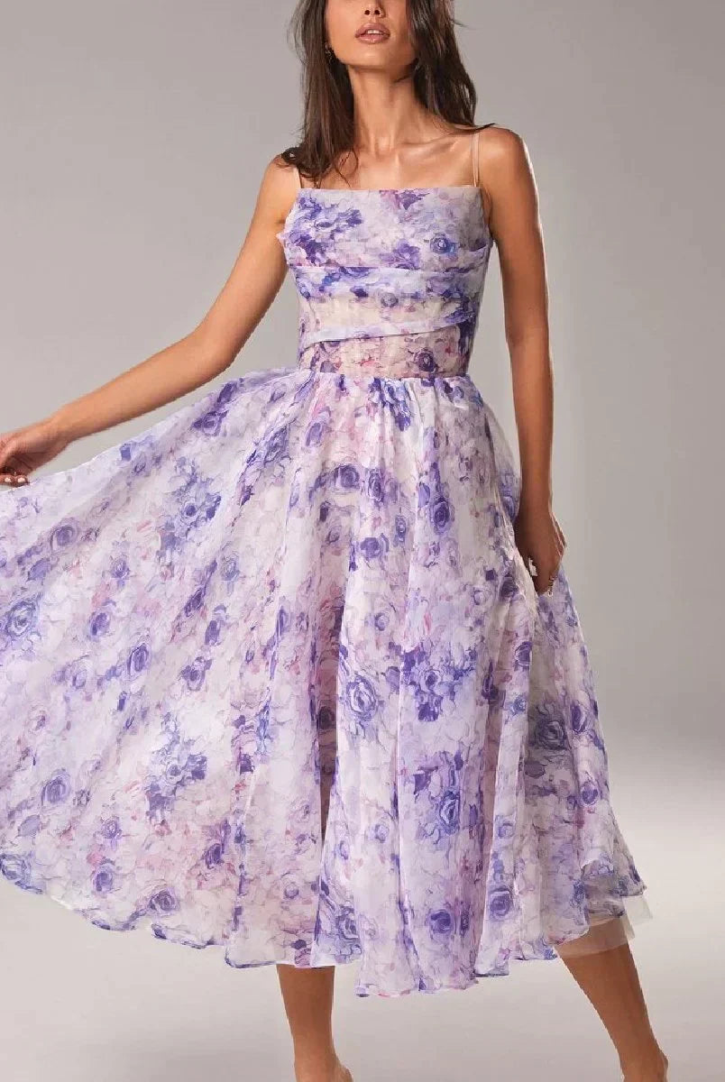 Gail | Elegant Printed Strapless Dress