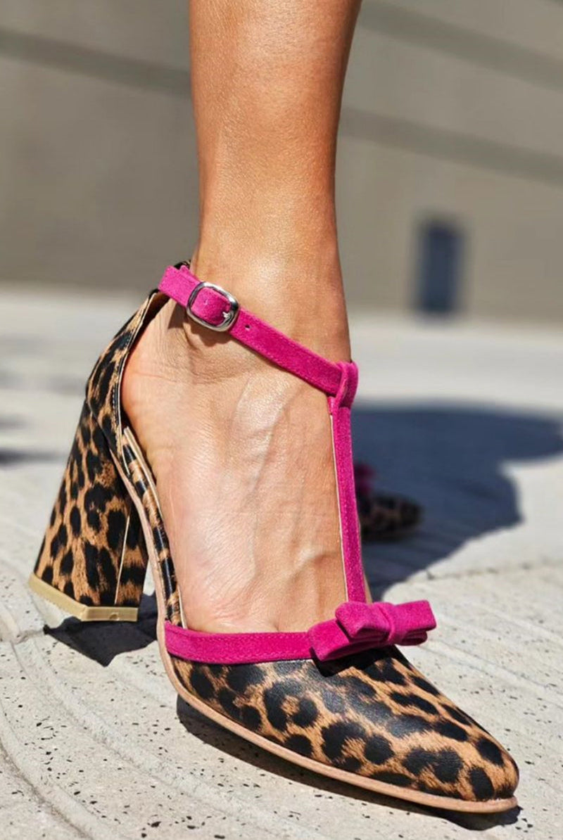 Mariam | Green Leopard Print Sandals with Colorful Accent