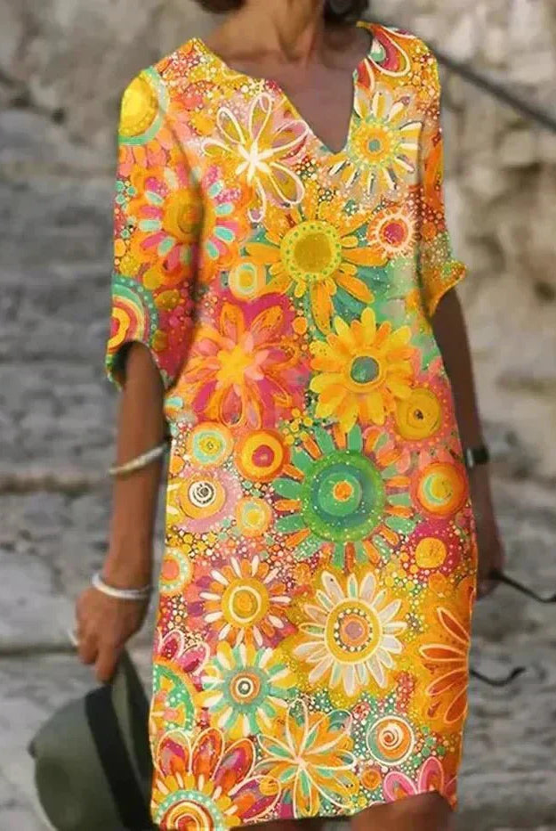 Eunice | Vibrant Floral Midi Dress