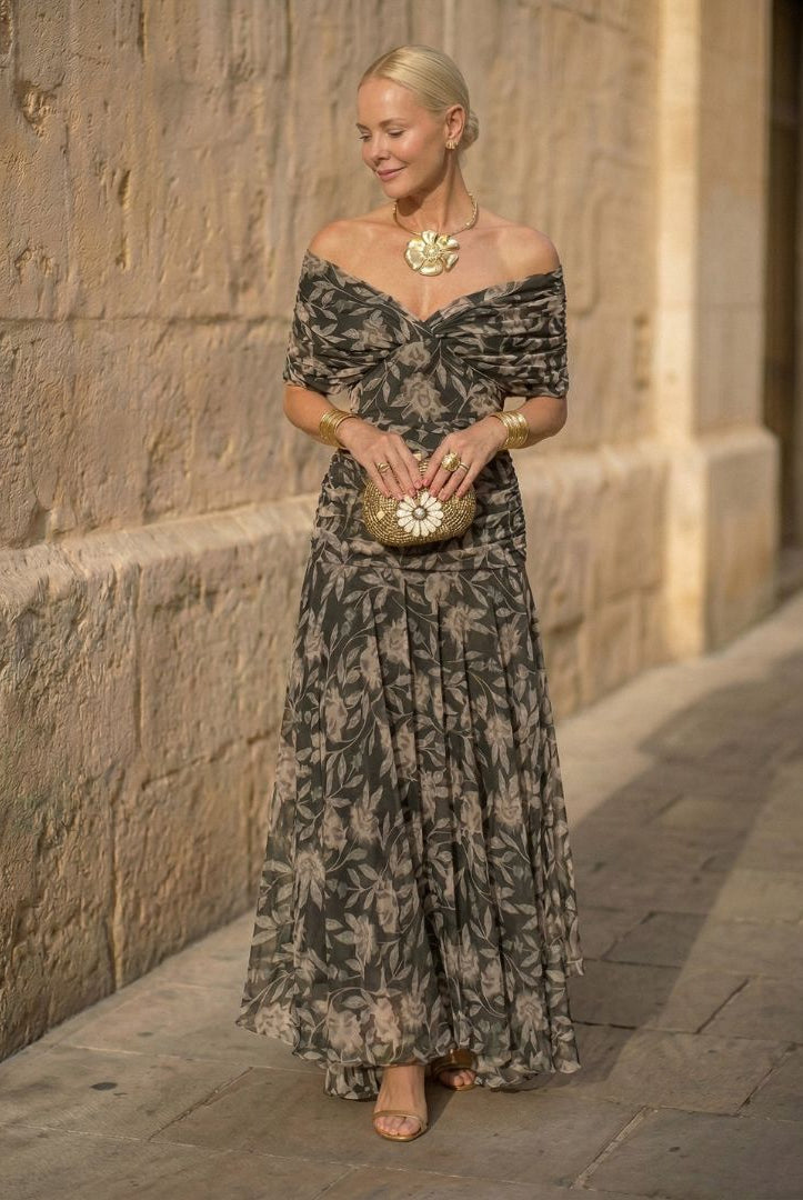 Trina | Elegant Botanical Dress