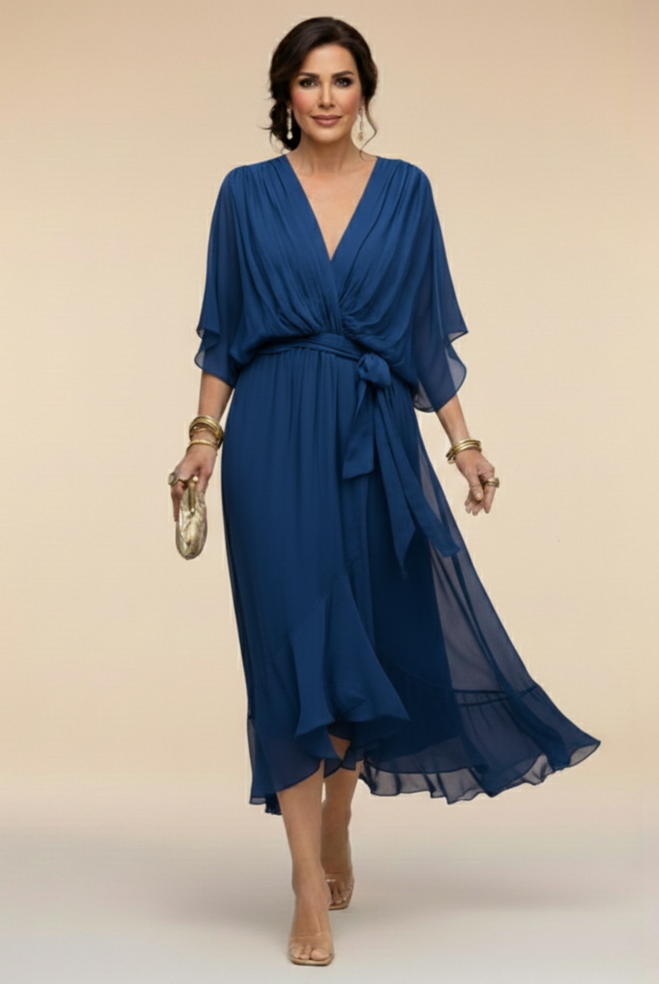 Sheila | Effortlessly Flattering Dress-Navy Blue