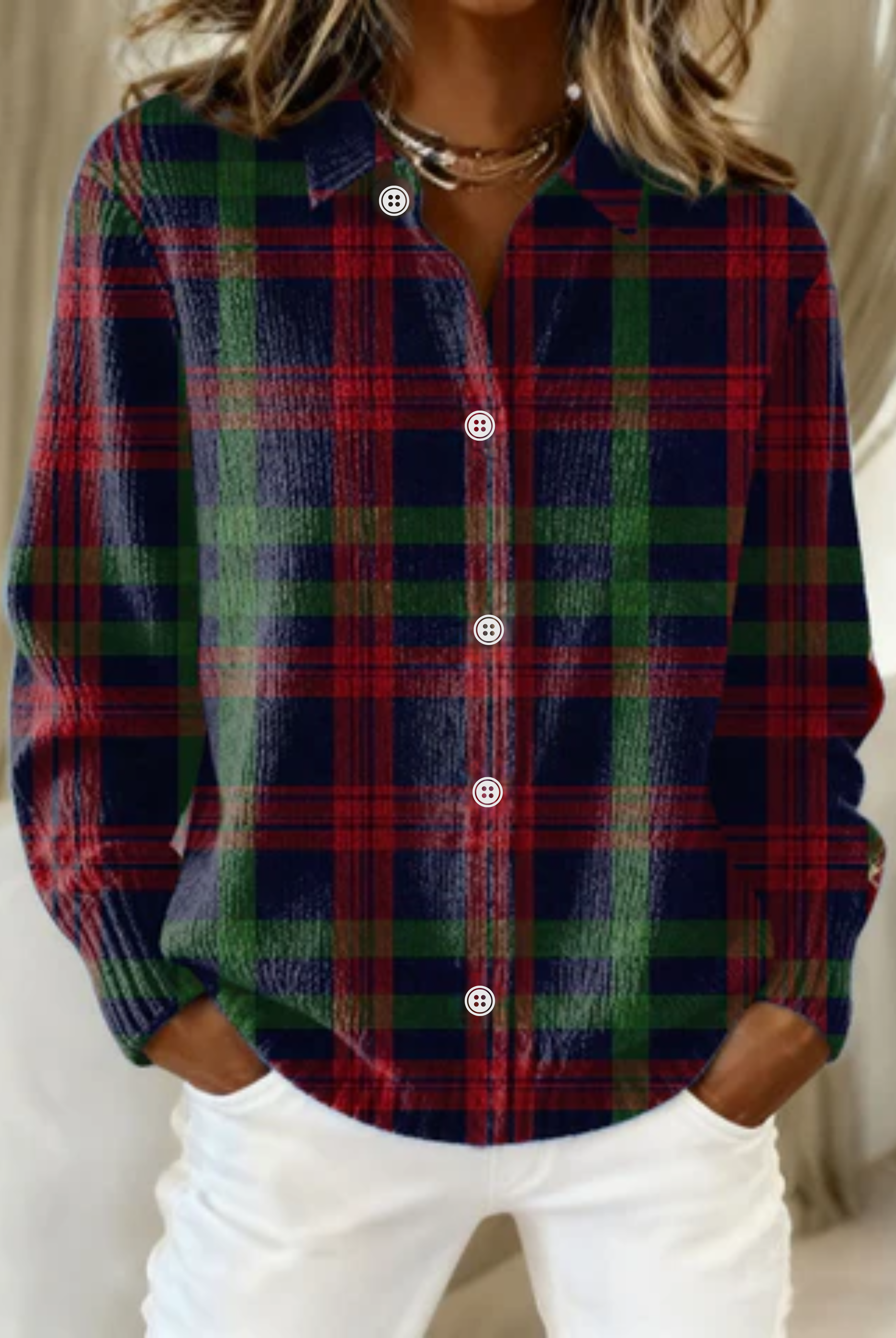 Shelley | Checked Hoodie Blouse