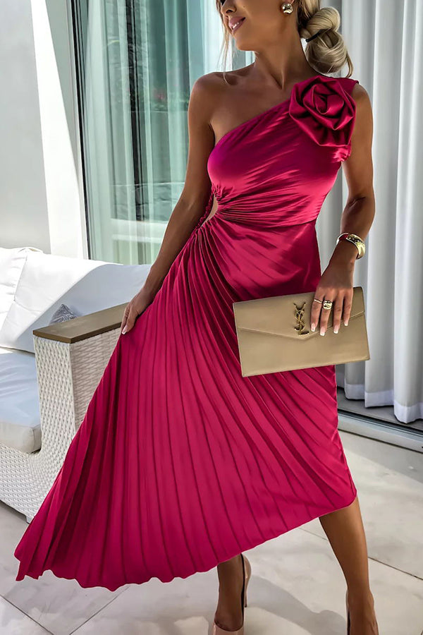 Monika | Elegant Floral One-Shoulder Maxi Dress