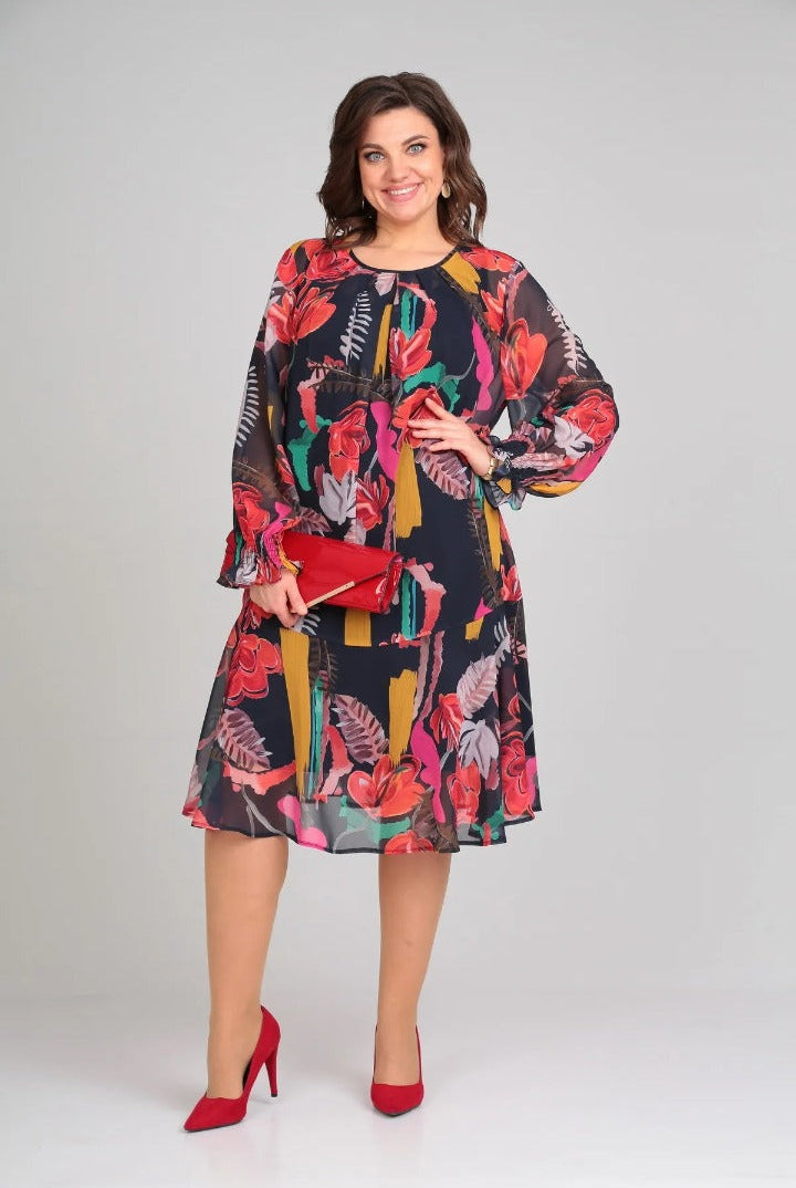 Lora | Modern Floral Dress