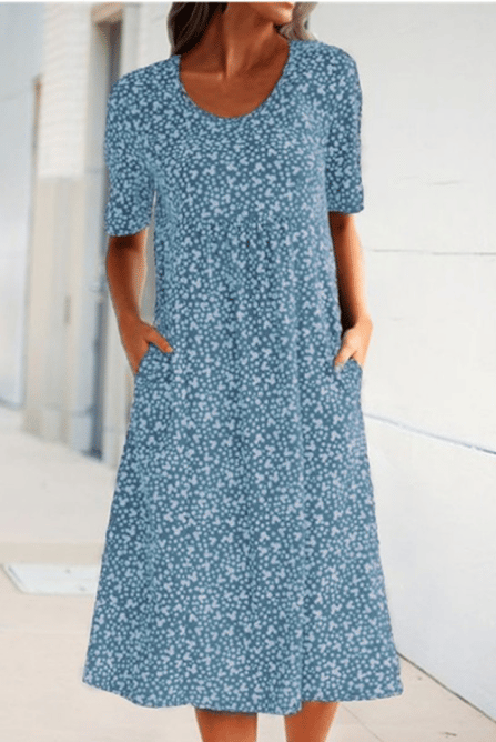 Pearl | Round Neck Floral Dress