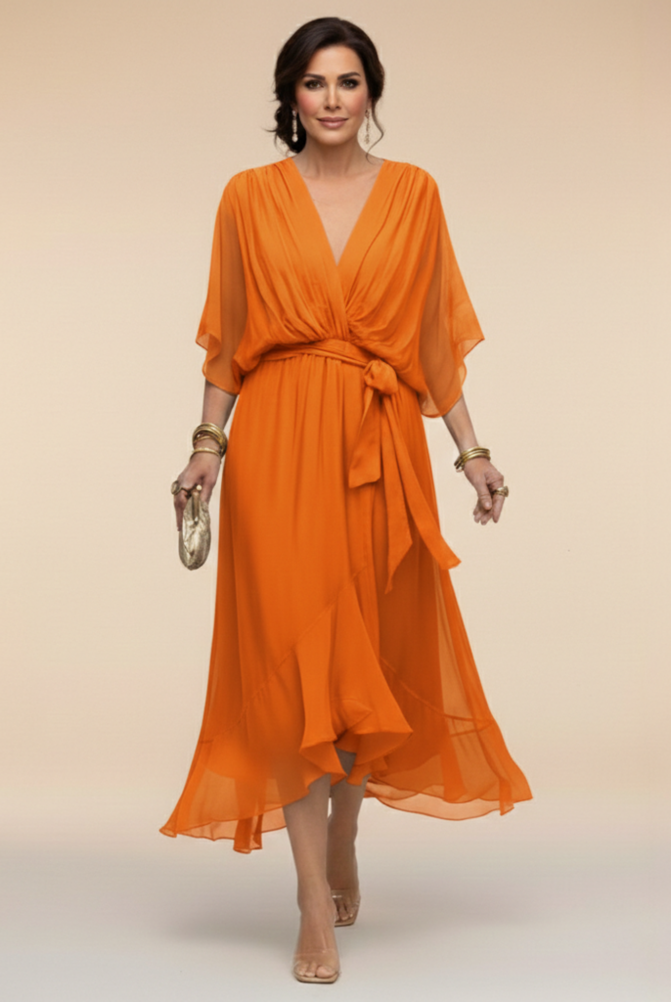 Gabi | Effortlessly Flattering Dress-Orange
