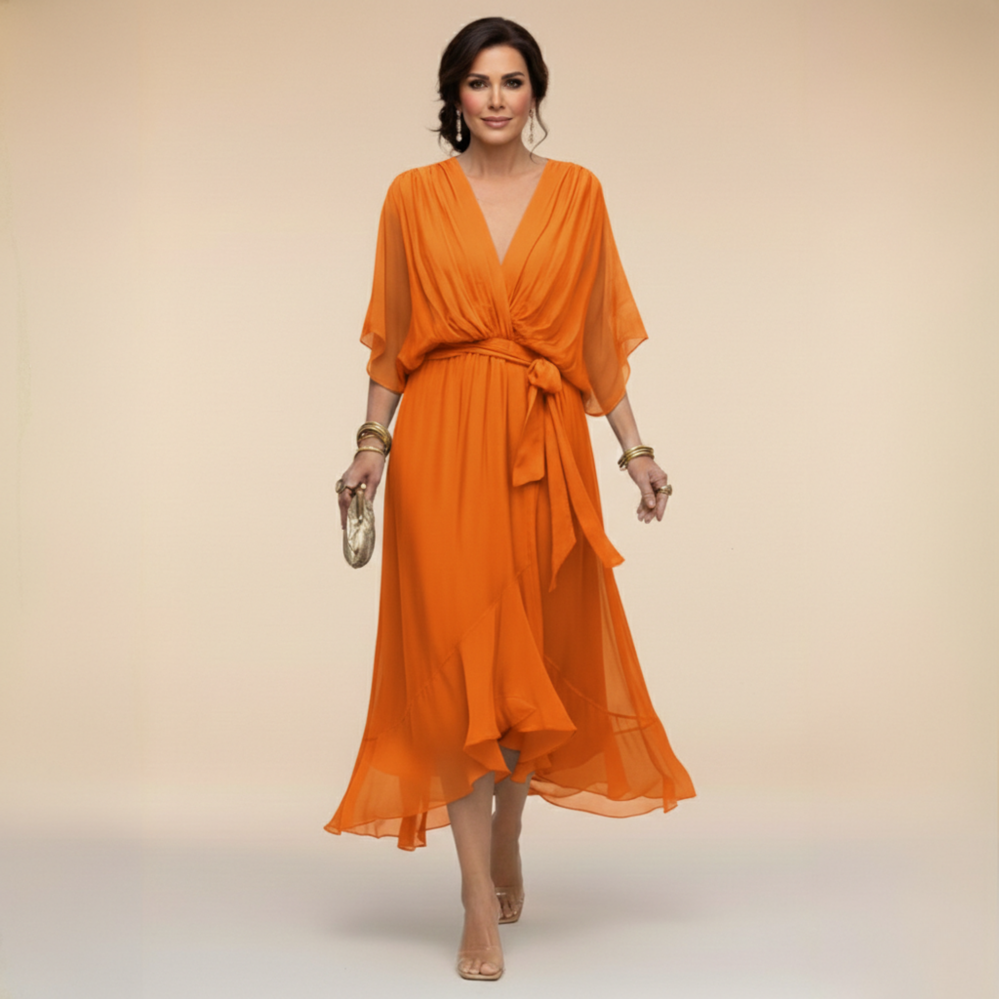 Gabi | Effortlessly Flattering Dress-Orange