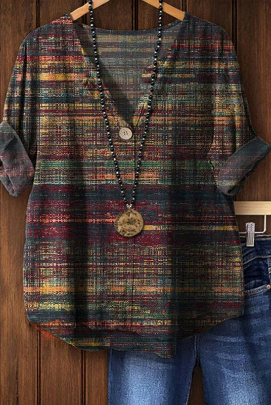 Elsa | Vintage Inspired Blouse with Colorful Accents