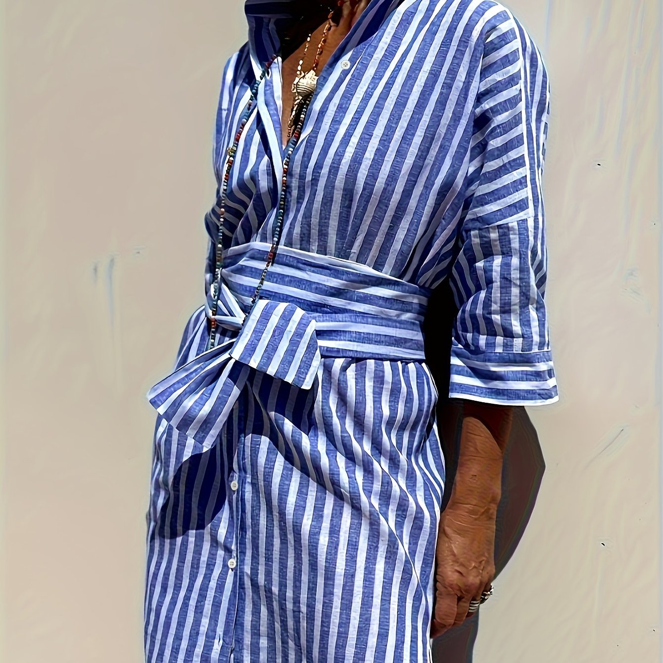Lupe | Striped Shirt Dress