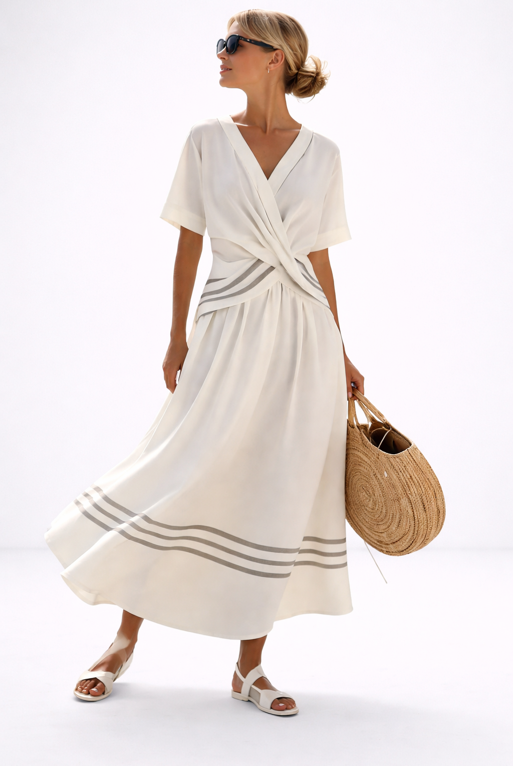 Milagros | Elegant Striped Maxi Dress