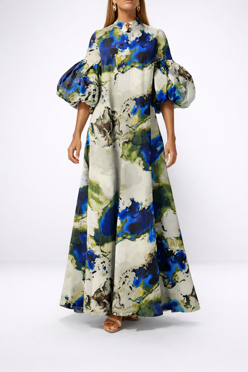 Mindy | Elegant Watercolor Maxi Dress