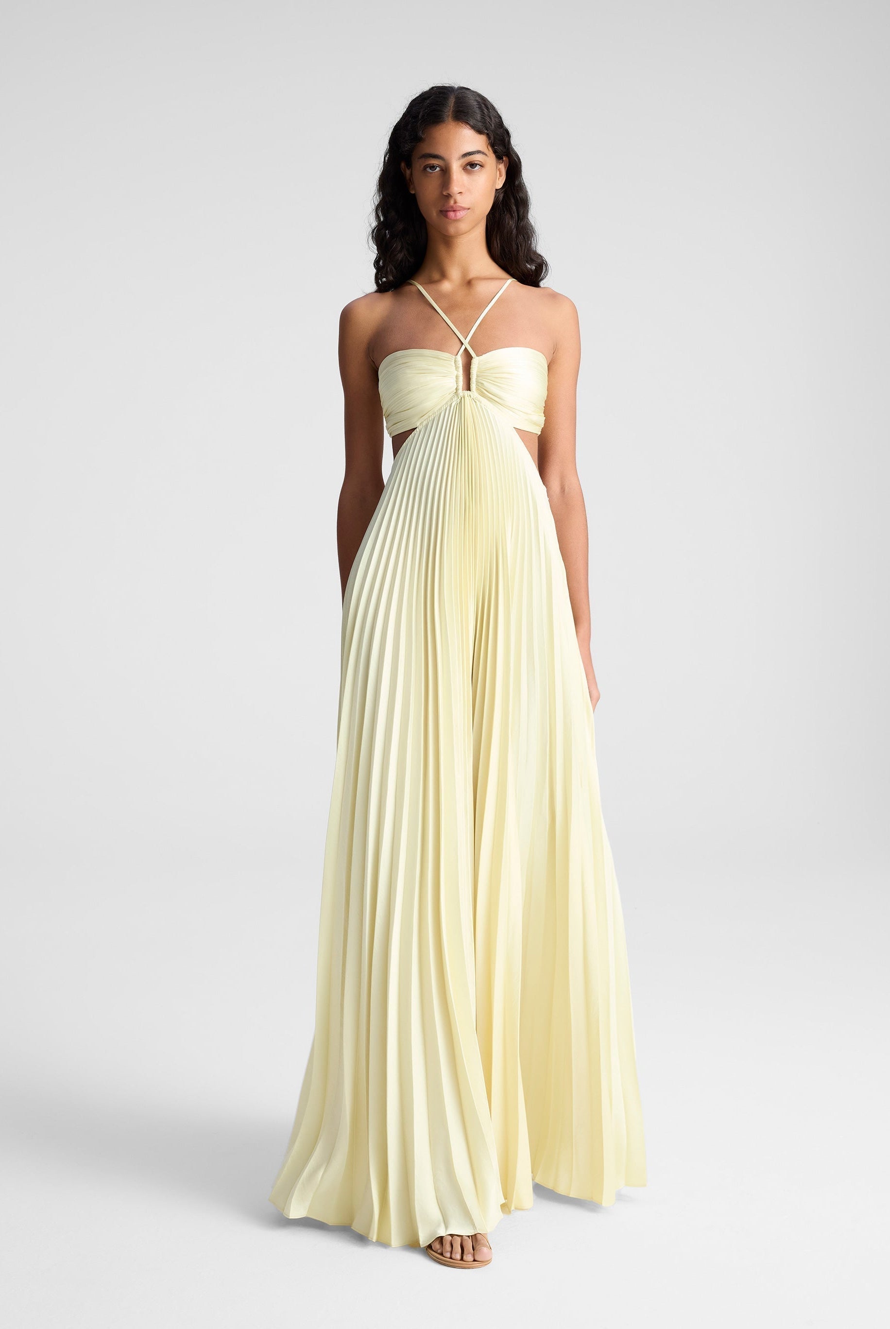 Leticia | Pleated Cut-Out Gown