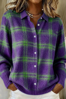 Loren | Soft Hoodie Blouse with Check Pattern