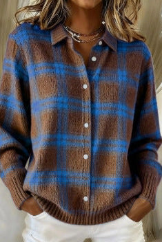 Marisela | Soft Hoodie Blouse with Check Pattern