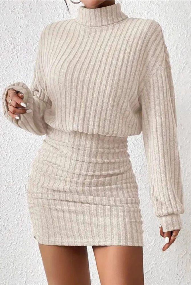 Betty | Ribbed High-Neck Knit Dress