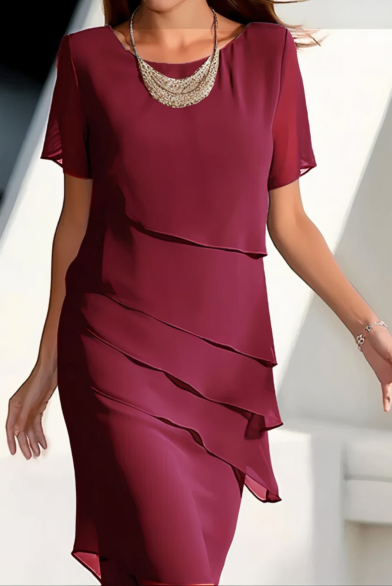 Marlen | Silk Chiffon Pleated Dress